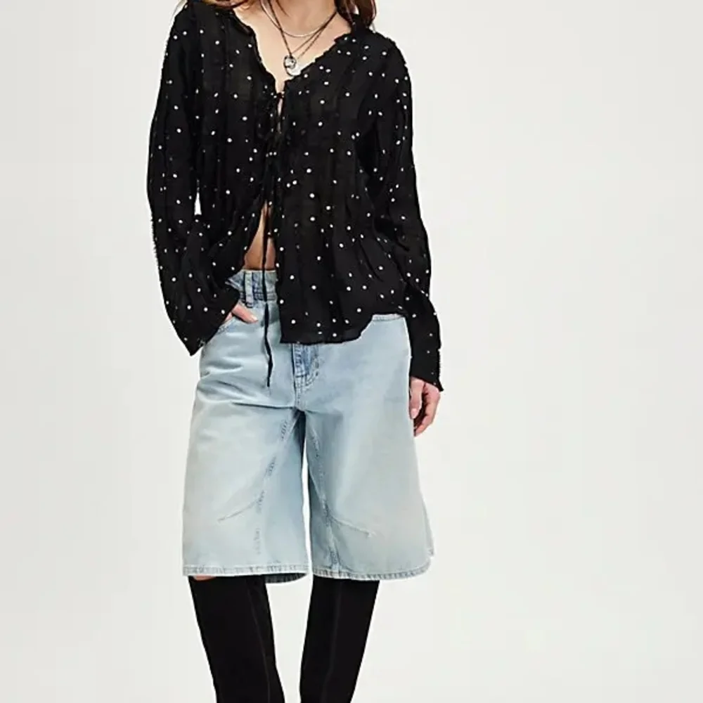 Free People Black and White Polka Dot Blouse - Picture 4 of 12